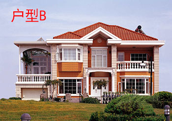 <b>农村四间两层别墅房屋设计图，含外观图片</b>