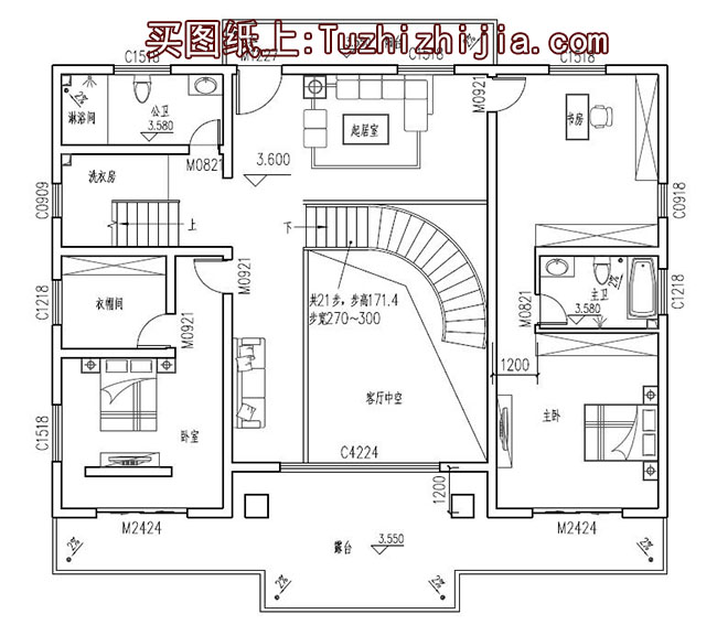 农村三间四层别墅房屋设计图，含外观效果图片