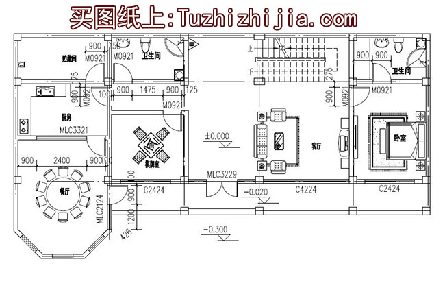 农村五间二层楼房设计图，含外观效果图