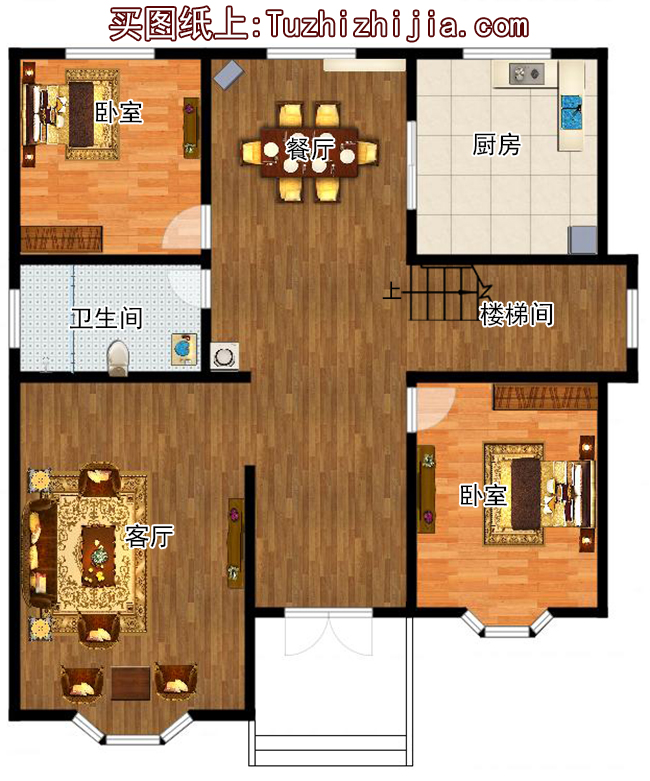 160平方米二层小别墅设计图纸及效果图大全,12X13米