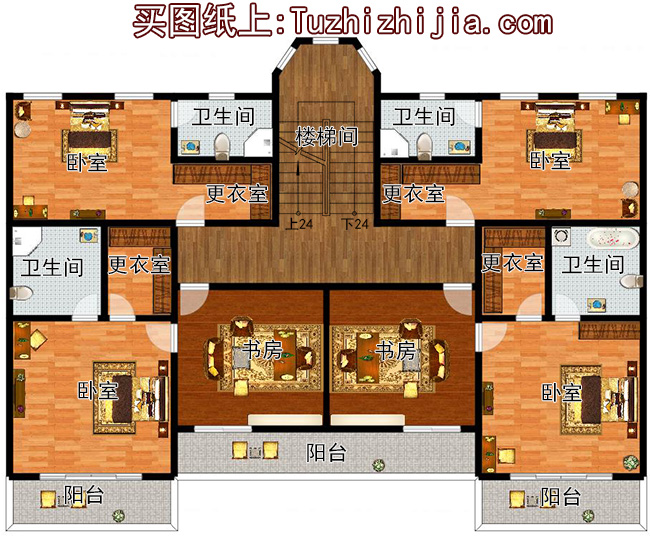 占地260平方米欧式四层别墅设计图20X18米,造价108万