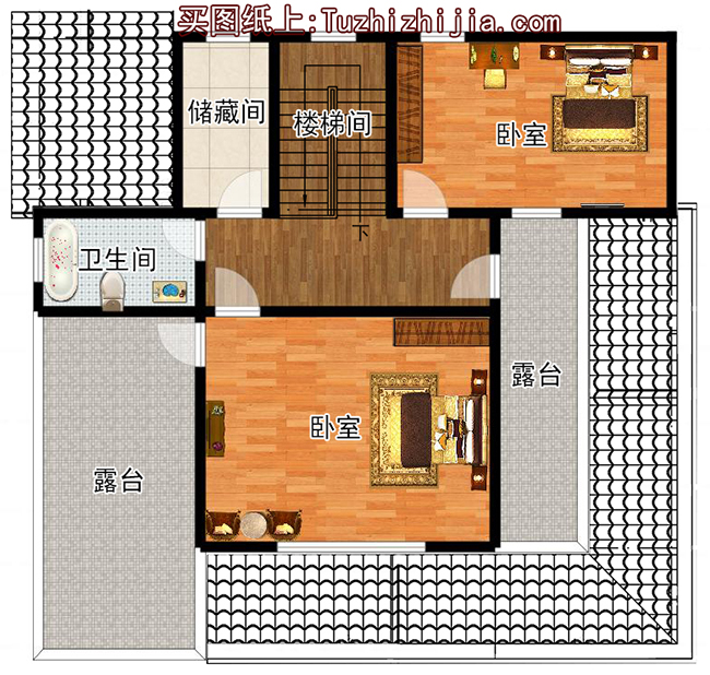 160平方米欧式一层半别墅施工纸米