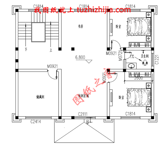 三层自建别墅设计图纸，复式结构客厅中空极大的增加了客厅的开阔度