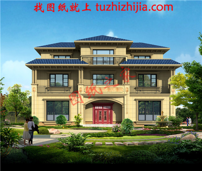 2018最受欢迎的三层农村小别墅设计图纸，占地155平方米，外观大气磅礴
