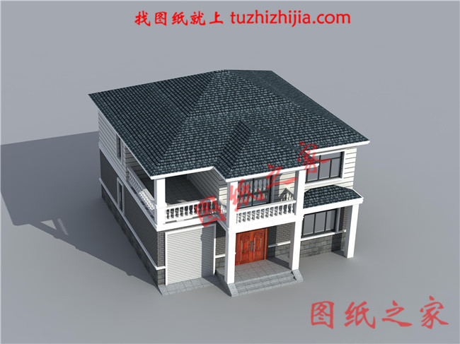农村三间两层楼房设计图，带车库，户型简单实用