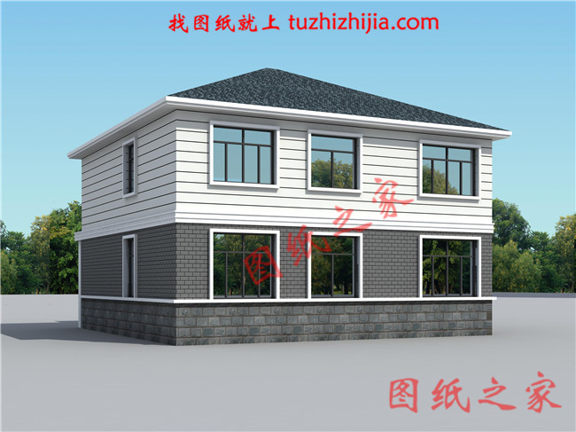 农村三间两层楼房设计图，带车库，户型简单实用