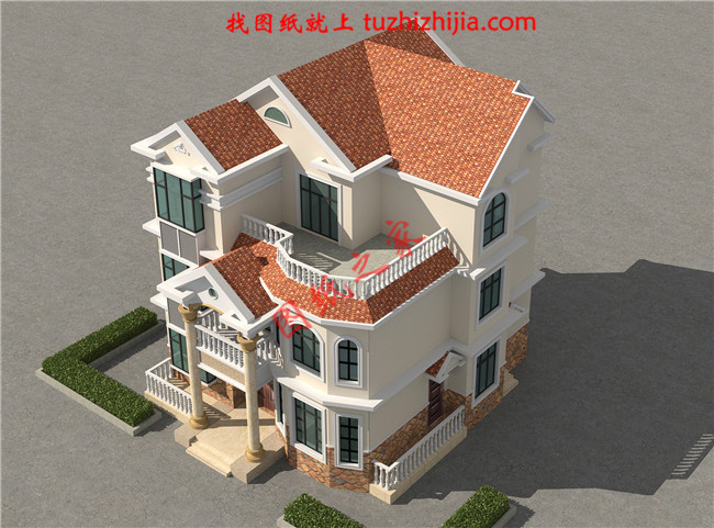 农村建房三层小洋楼，楼中楼结构，带电梯，带露台