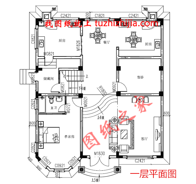 农村四层别墅设计图纸及效果图，整体气派细节处却精雕细琢