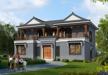 <b>15×10米农村二层四合院自建房户型图，小型四合院设计图</b>