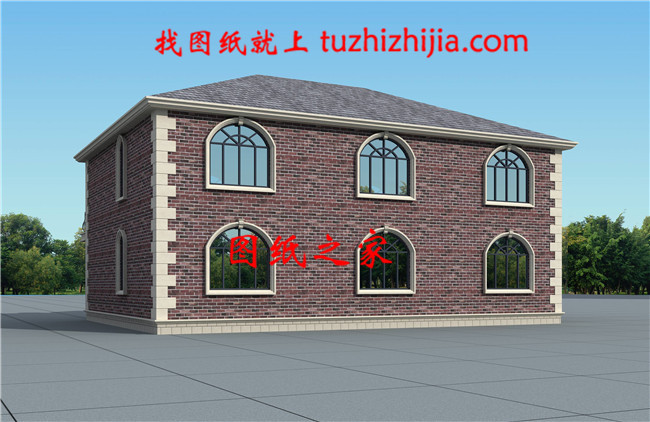 16米x11米屋顶带老虎窗自建二层别墅