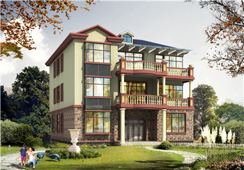 <b>13×16米农村自建楼房三层别墅户型设计图，大气</b>