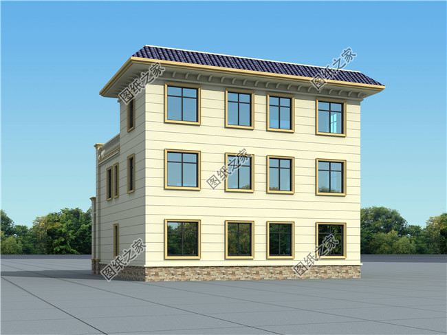 农村三层小洋楼设计图纸，带屋顶花园