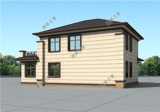 165平方米新农村两层施工建筑设计图纸带外观效果图