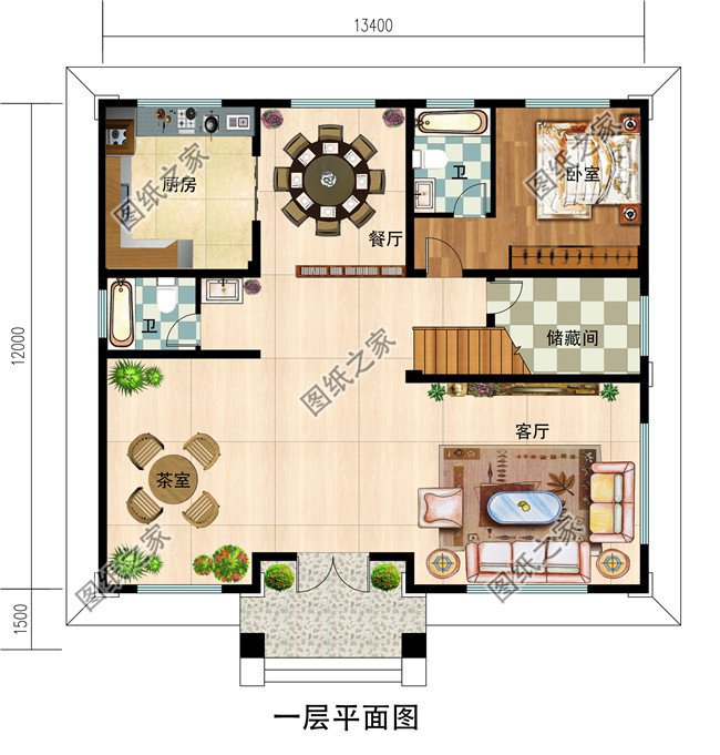 50万以内的欧式三层房屋别墅施工设计图纸及效果图