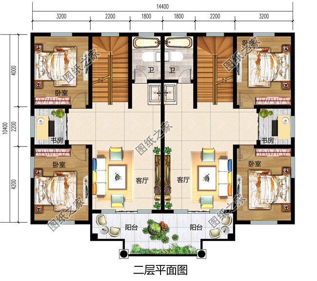 2019新款农村三层双拼自建房设计图，占地150平米左右
