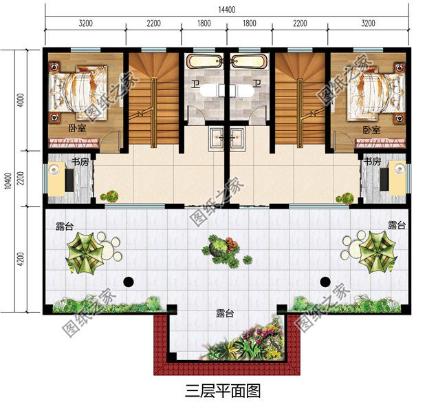 2019新款农村三层双拼自建房设计图，占地150平米左右