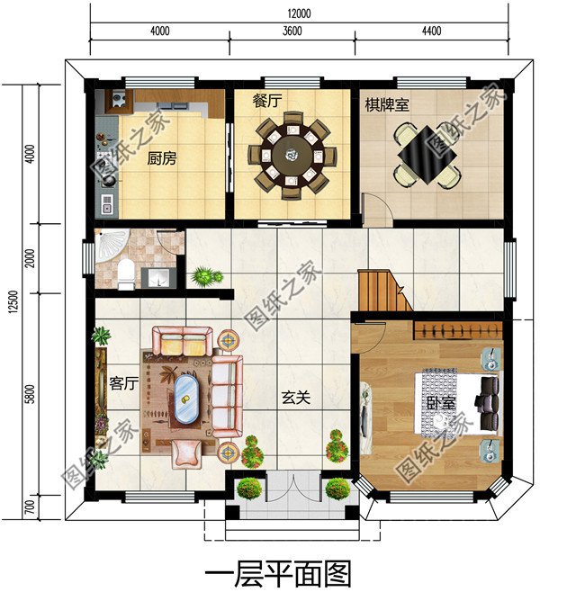 私人二层欧式别墅建筑设计图（效果图+全套别墅设计方案）