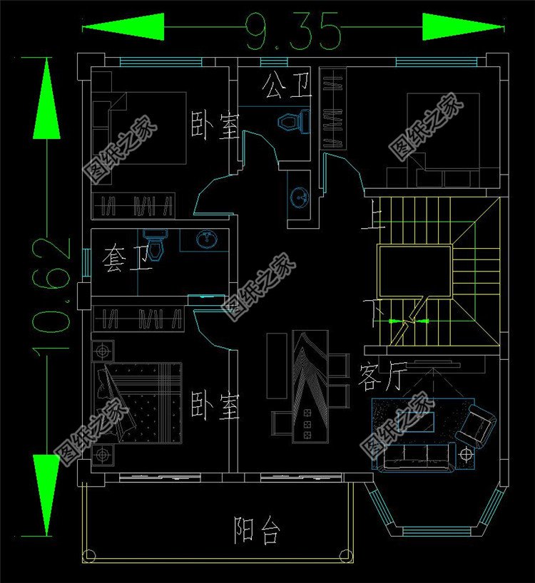四层欧式别墅设计二层户型图