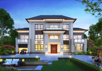 <b>面宽22米的高端三层自建房别墅设计图，功能齐全</b>
