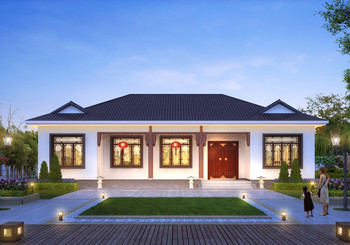 <b>2024年新款一层住宅别墅设计图纸，中式风格漂亮极了</b>