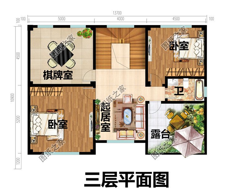 三层豪华新中式别墅设计图