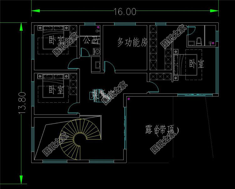 农村四层带架空层别墅布局3