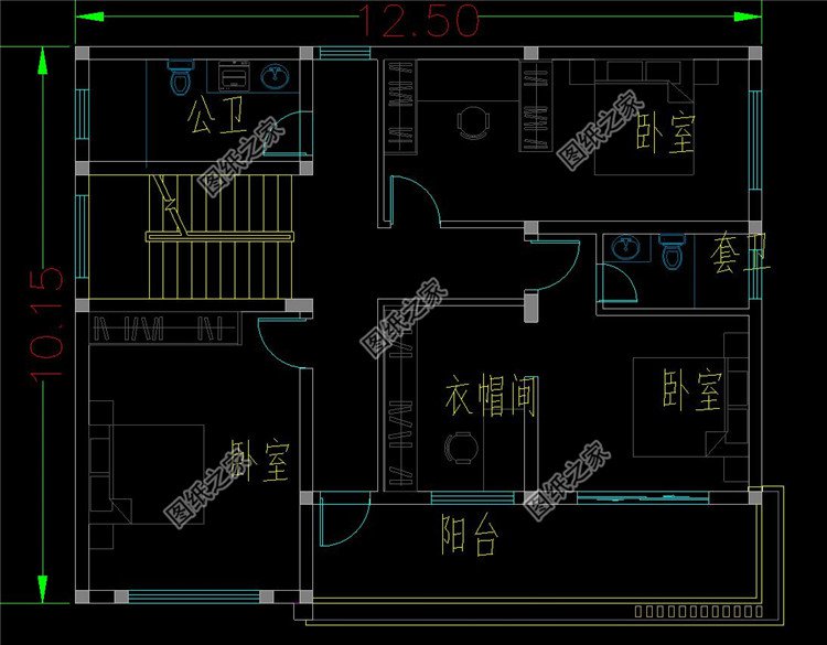 现代风格带架空层别墅设计图布局3
