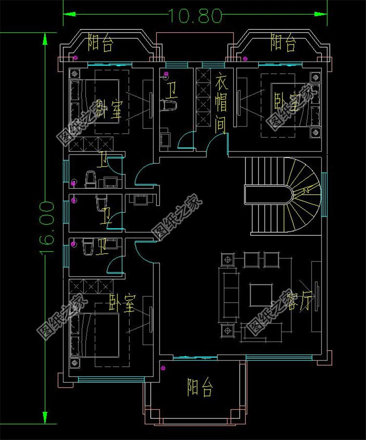 农村建四层别墅图二层