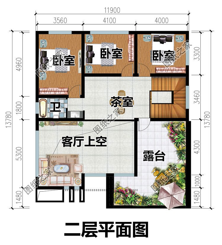 二层气质现代小洋楼设计图