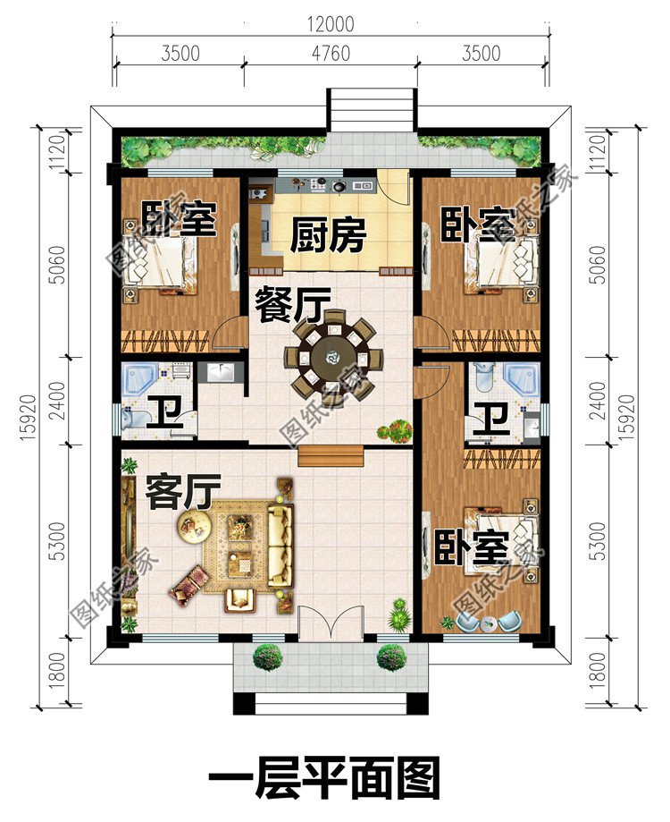 150平米一层农村别墅设计图一层