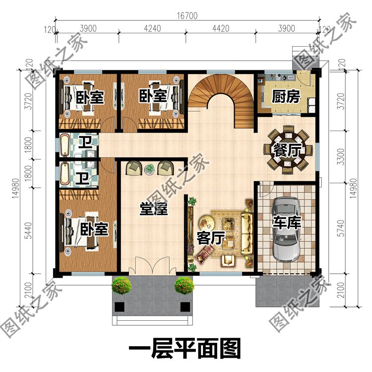 农村四间二层别墅设计图