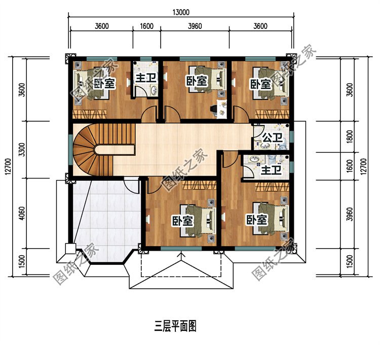 三层欧式别墅设计图三层