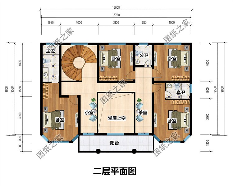 三层法式别墅设计图二层