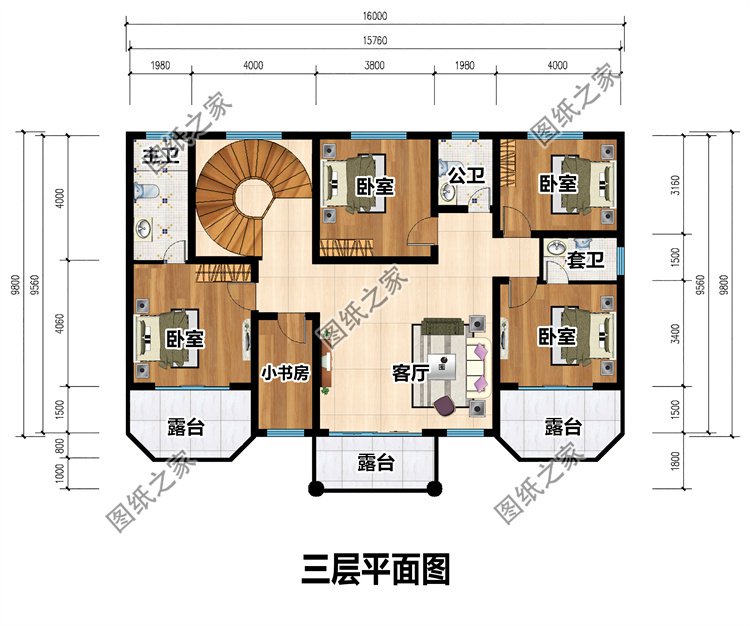 三层法式别墅设计图三层