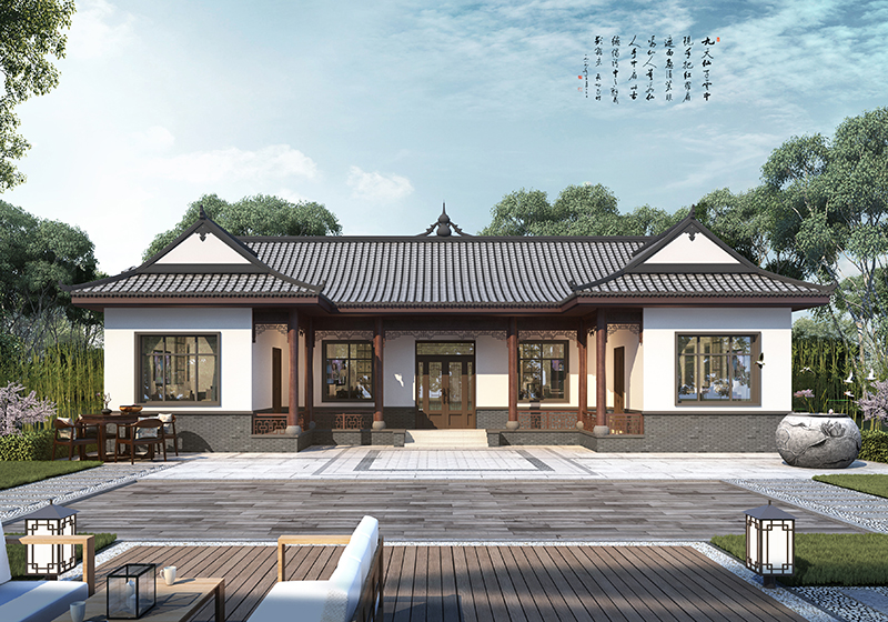 <b>带堂屋设计一层三合院设计图，白墙黛瓦古韵悠悠，比高层舒服接地气！</b>